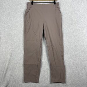 Modern Ambition Travel Pants Taupe Womens Size L Stretch Pull On Minimalist